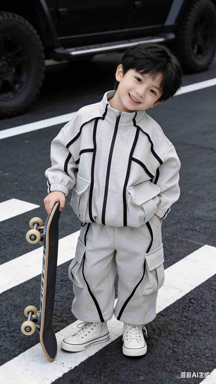 幼儿童装 AI 童装提示词 6 的 Qwen Image 提示词示例图:幼儿童装场景的 AI 童装图片提示词,适合童装店、小红书图文、电商主图和儿童穿搭内容生成 9:16 竖版氛围图。