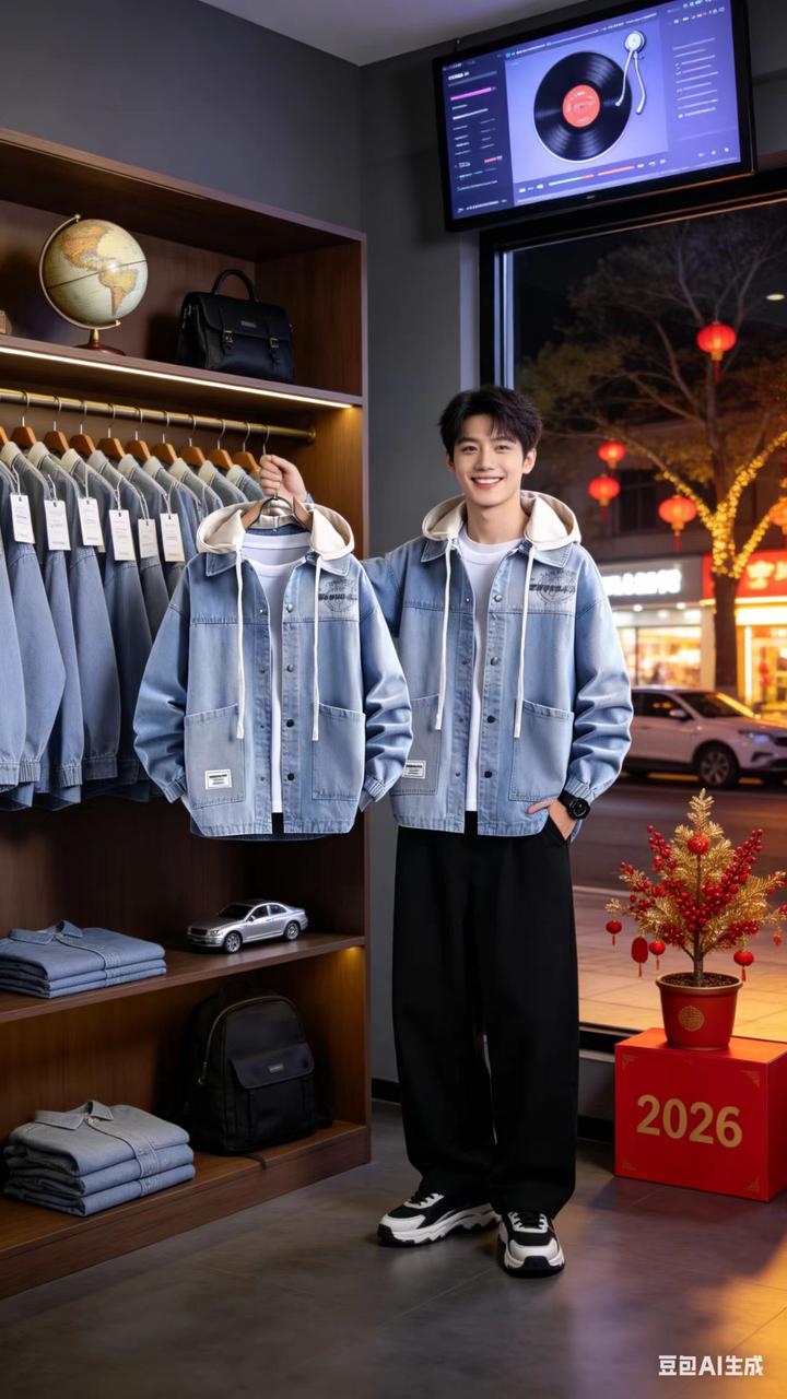 男装街拍 AI 男装提示词 8 Qwen Image prompt example variation 2: 男装街拍场景的 AI 男装图片提示词,适合男装店、小红书图文、电商主图和男士穿搭内容生成 9:16 竖版氛围图。