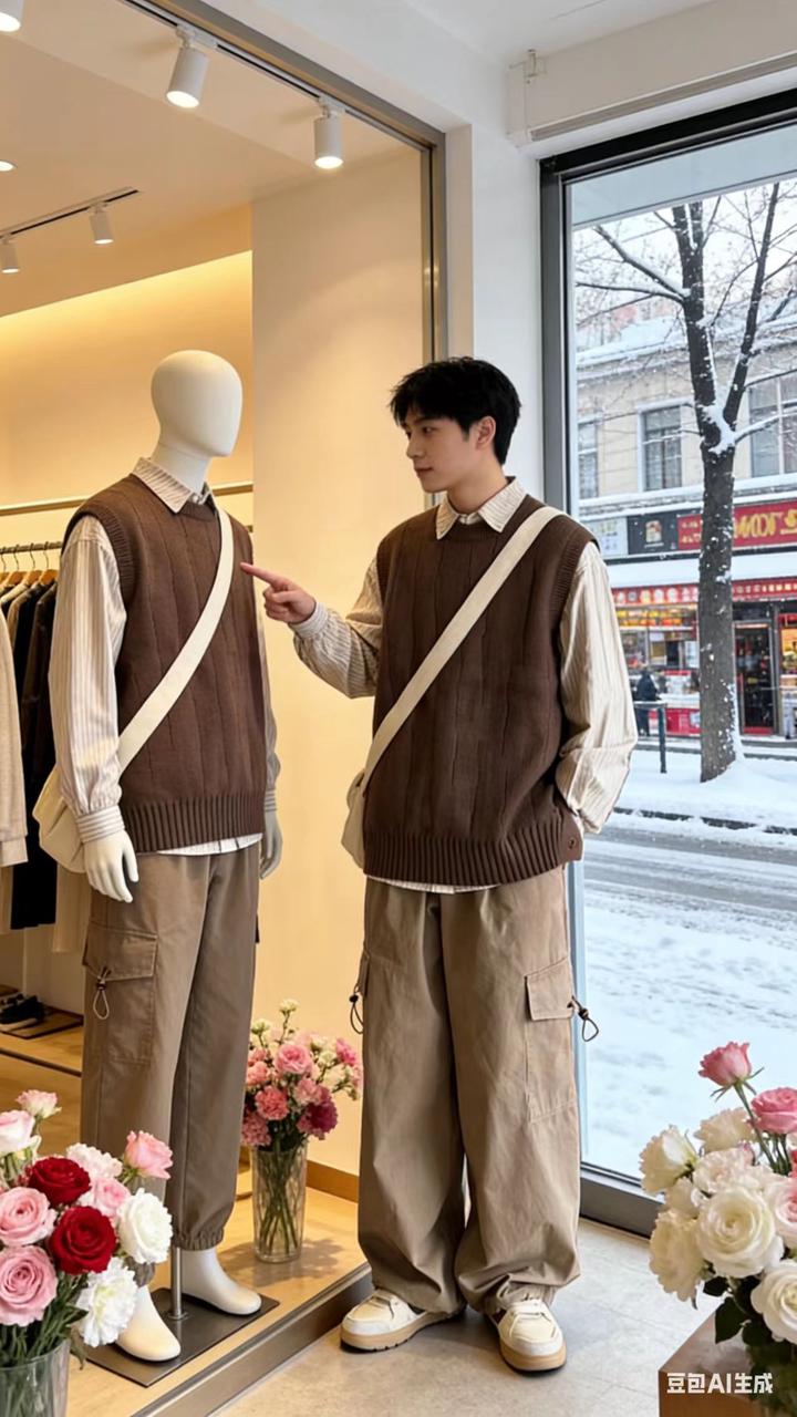 商务通勤男装 AI 男装提示词 7 Qwen Image prompt example variation 2: 商务通勤男装场景的 AI 男装图片提示词,适合男装店、小红书图文、电商主图和男士穿搭内容生成 9:16 竖版氛围图。