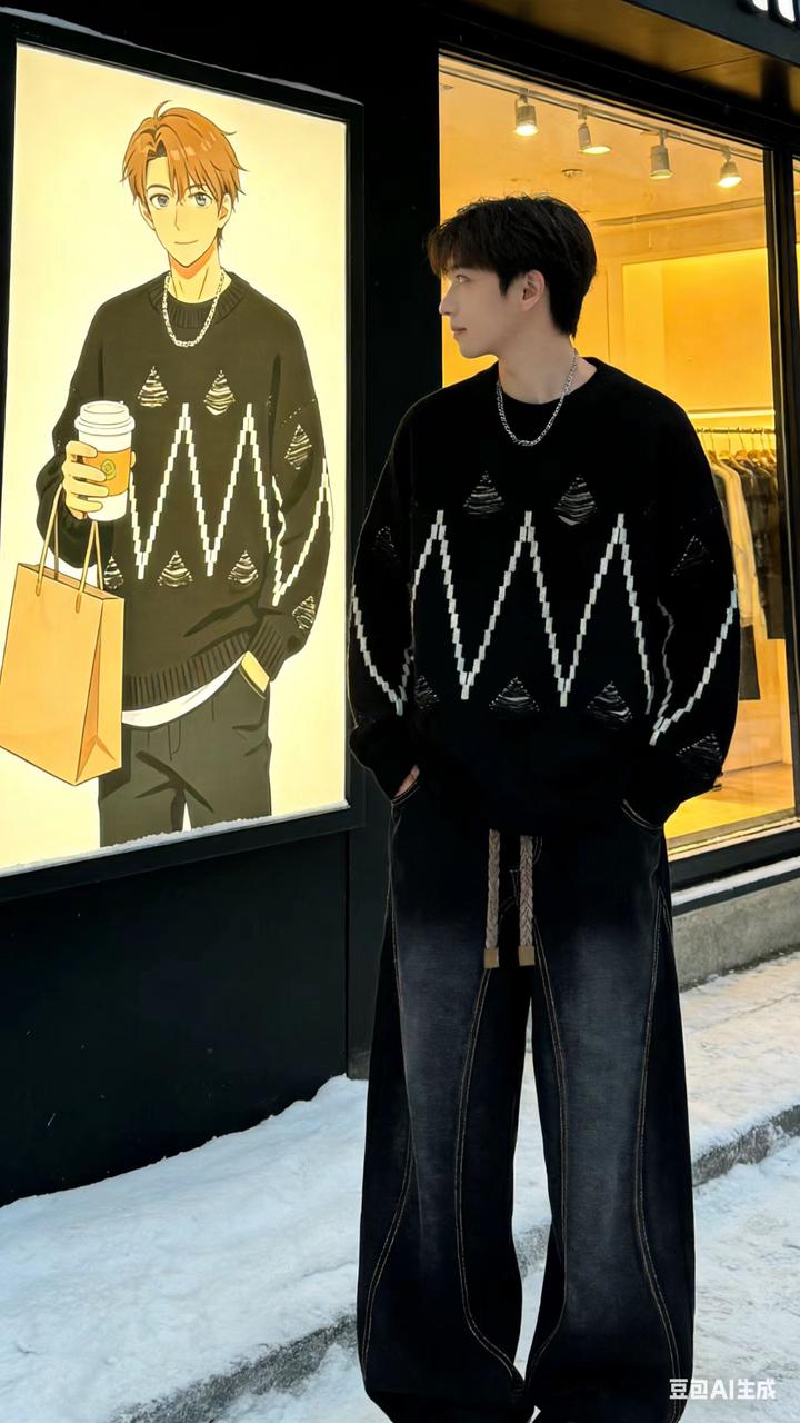 男装店展示 AI 男装提示词 11 Qwen Image prompt example variation 3: 男装店展示场景的 AI 男装图片提示词,适合男装店、小红书图文、电商主图和男士穿搭内容生成 9:16 竖版氛围图。