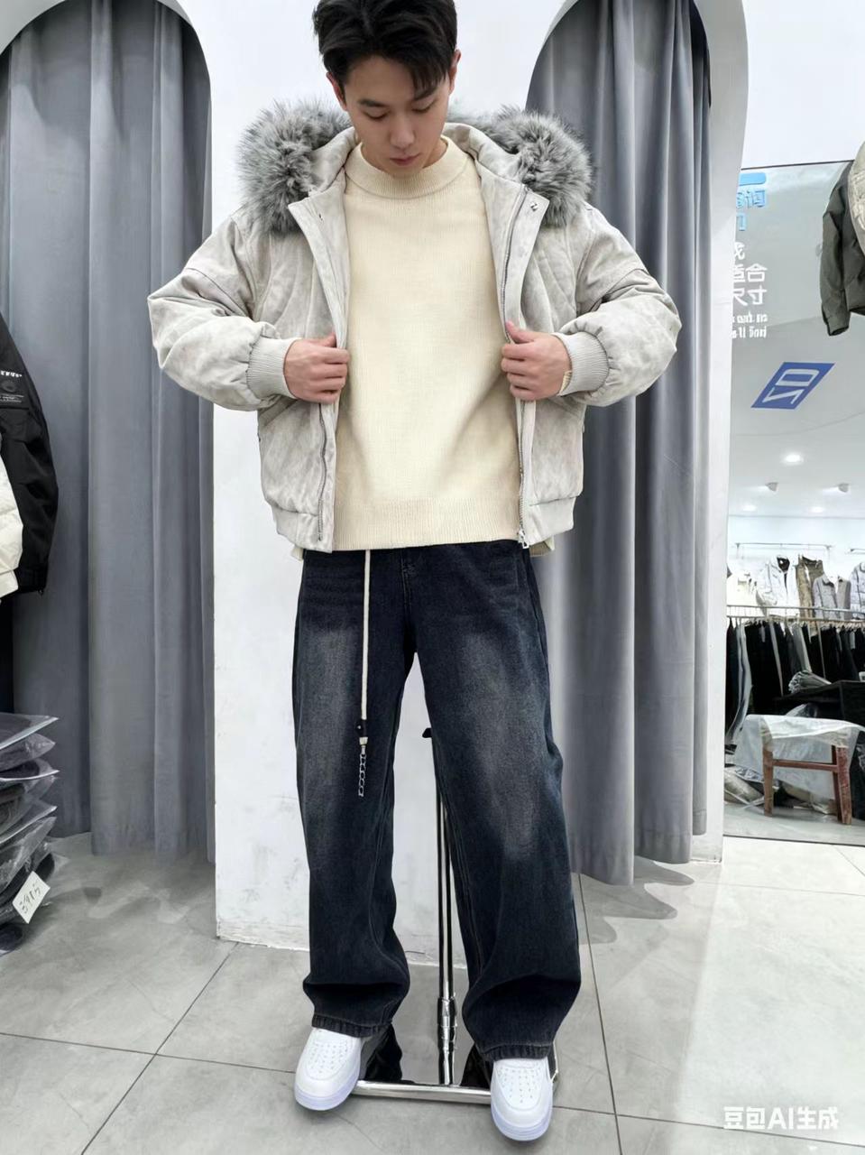男装写真 AI 男装提示词 12 Qwen Image prompt example variation 2: 男装写真场景的 AI 男装图片提示词，适合男装店、小红书图文、电商主图和男士穿搭内容生成 9:16 竖版氛围图。