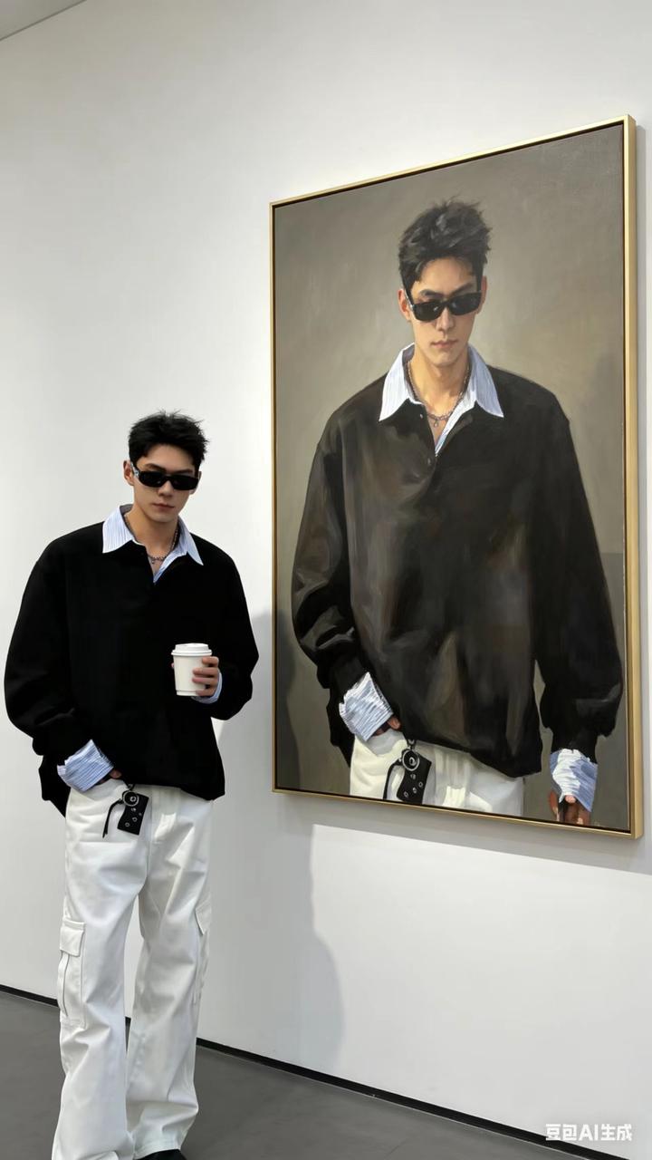 男装写真 AI 男装提示词 16 Qwen Image prompt example variation 2: 男装写真场景的 AI 男装图片提示词,适合男装店、小红书图文、电商主图和男士穿搭内容生成 9:16 竖版氛围图。
