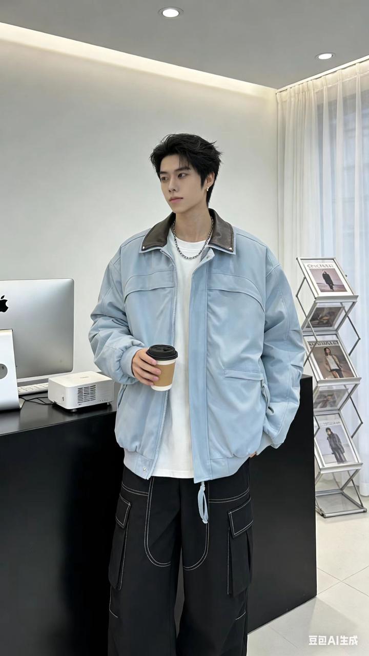 工装机能男装 AI 男装提示词 134 Qwen Image prompt example variation 2: 工装机能男装场景的 AI 男装图片提示词，适合男装店、小红书图文、电商主图和男士穿搭内容生成 9:16 竖版氛围图。