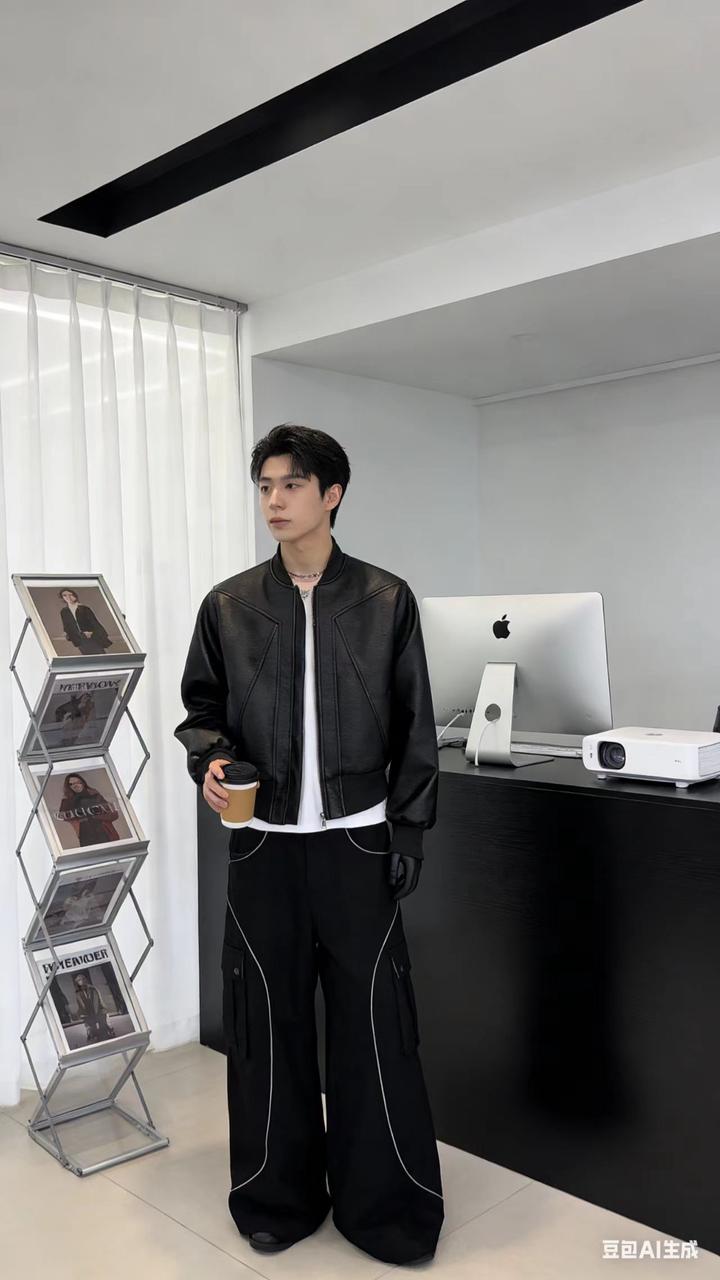工装机能男装 AI 男装提示词 136 Qwen Image prompt example variation 2: 工装机能男装场景的 AI 男装图片提示词，适合男装店、小红书图文、电商主图和男士穿搭内容生成 9:16 竖版氛围图。
