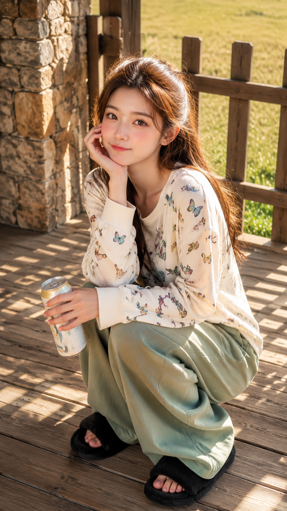 户外少女 AI 女装提示词 2 Qwen Image prompt example: 户外少女场景的 AI 女装图片提示词,适合女装店、小红书图文、电商主图和穿搭博主生成 9:16 竖版氛围图。