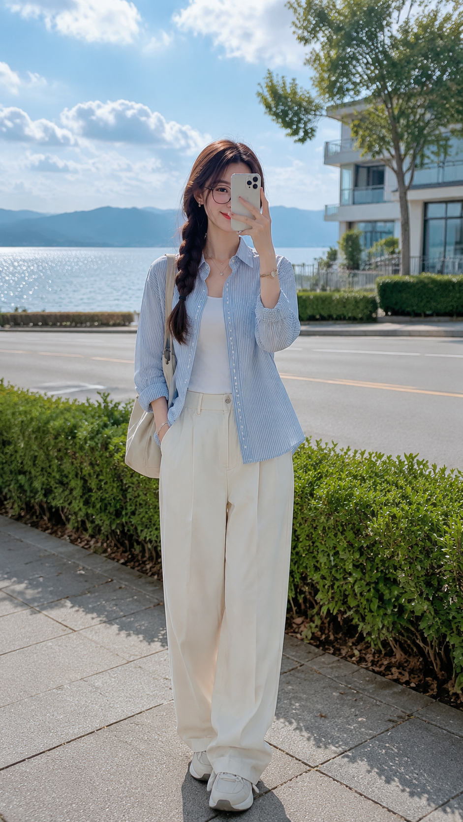 春日清新 AI 女装提示词 2 Qwen Image prompt example: 春日清新场景的 AI 女装图片提示词,适合女装店、小红书图文、电商主图和穿搭博主生成 9:16 竖版氛围图。