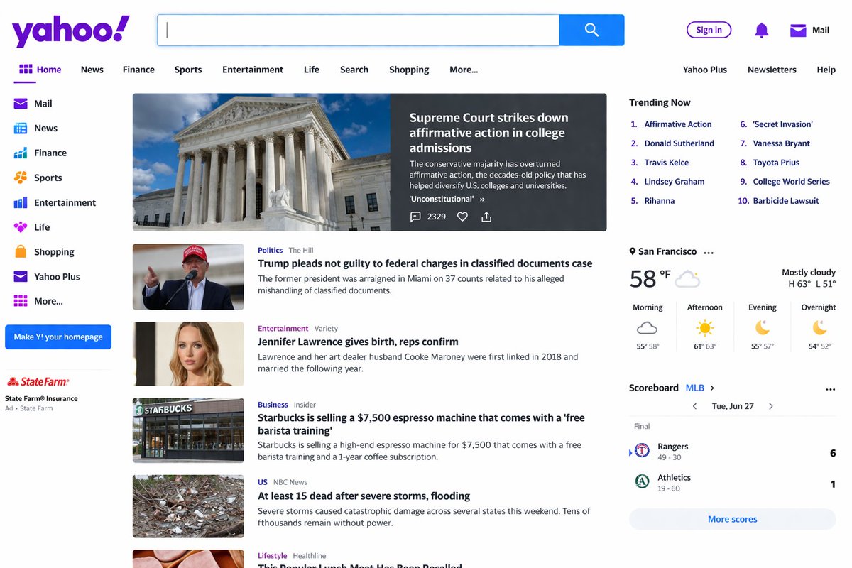 Website Homepage Screenshot Generation のQwen Imageプロンプト例: A prompt designed to test text rendering by generating a realistic screenshot of a specific website's homepage.