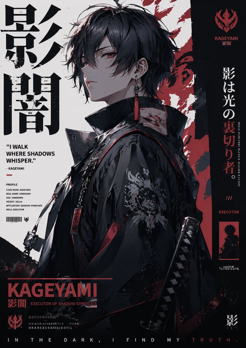 Poster Style Anime Character Qwen Image prompt example: A clean and direct prompt for generating anime characters in a stylized poster art format.