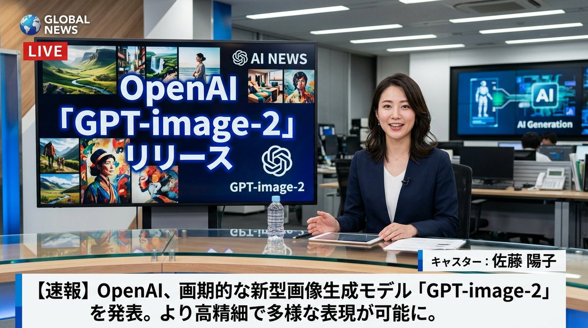 Japanese News Broadcast Mockup Qwen Image prompt example: Generates a photorealistic television news broadcast scene with customizable lower-third headlines and background...