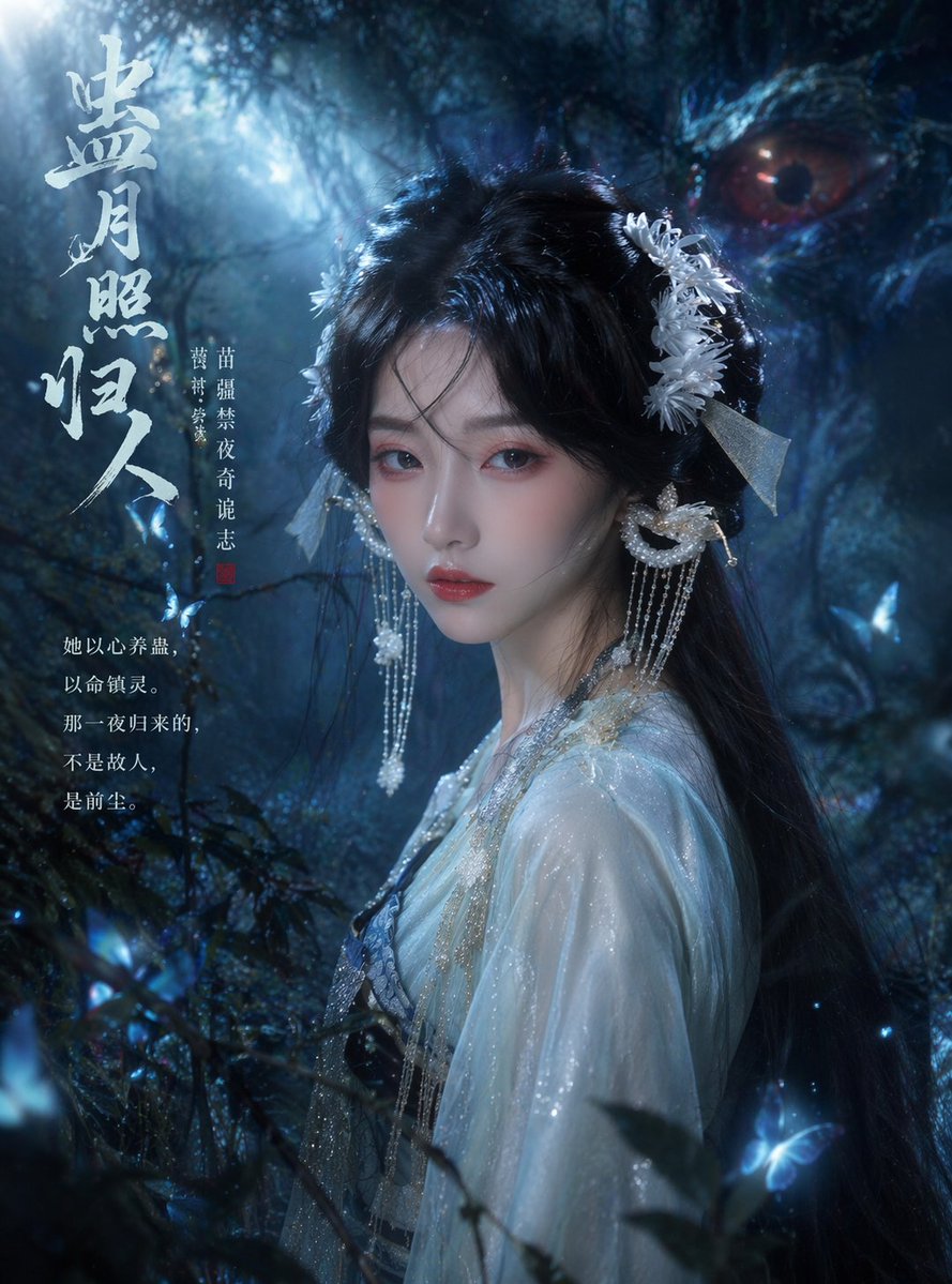 Cinematic TV Still Prompt Qwen Image prompt example: An extensive prompt for generating a high-detail, realistic TV drama still featuring a fantasy character with Eastern...