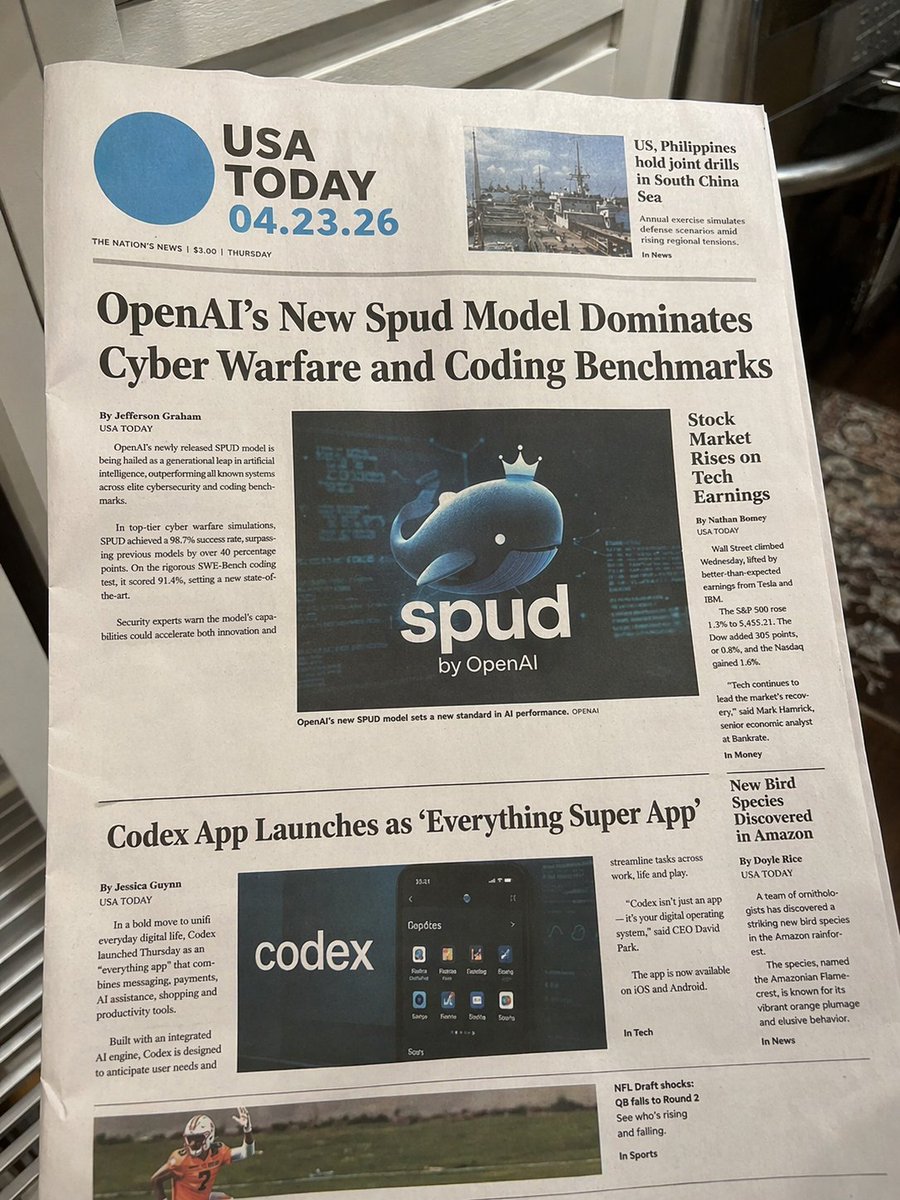 Photorealistic Newspaper Front Page Qwen Image prompt example: Generates a highly detailed, photorealistic physical newspaper resting on a surface, featuring customizable...