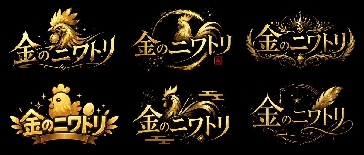 VTuber Logo Concept Grid のQwen Imageプロンプト例: Generates a 2x3 grid of diverse VTuber-style logo concepts featuring a central theme and text.