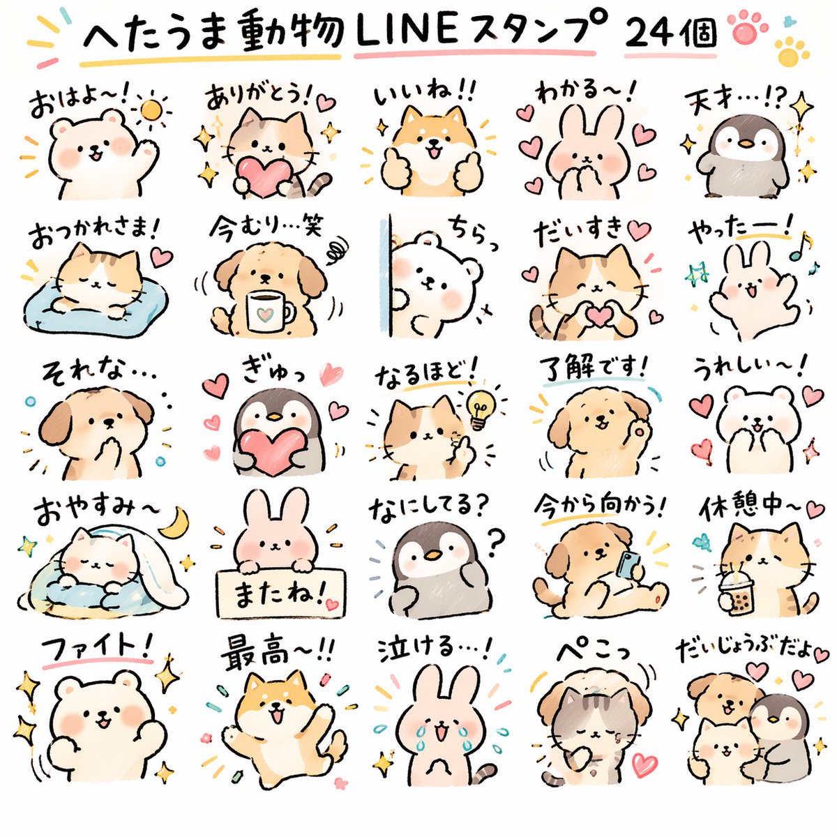 Quirky Animal Sticker Set Qwen Image 프롬프트 예시: A prompt designed to create a large set of animal-themed digital stickers in a trendy hand-drawn style aimed at younger demographics.