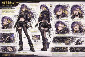 Cyberpunk Anime Character Concept Sheet GPT Image 2 prompt example