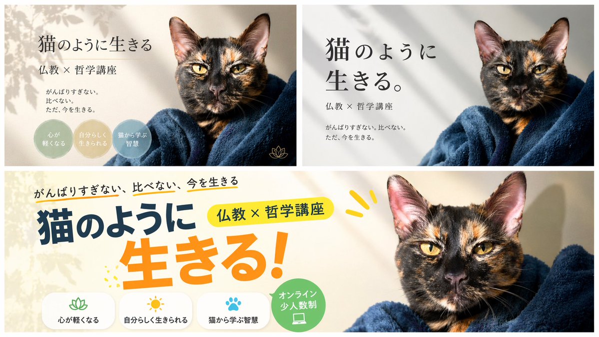 A/B Testing Banner Variations GPT Image 2 prompt example: Generates a composite image showing three distinct design variations of a promotional banner featuring a central subject.