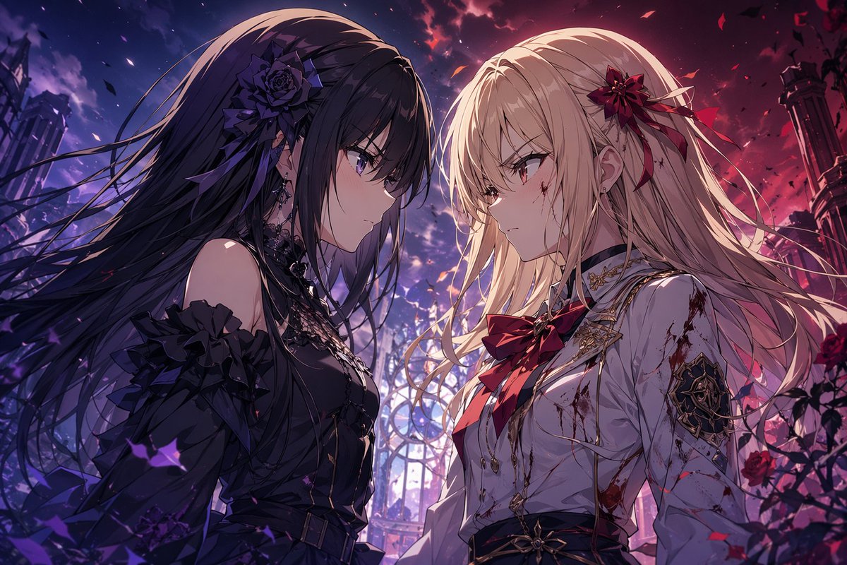 Anime Illustration of Two Girls GPT Image 2 prompt example: A simple anime-style prompt for GPT-Image-2 featuring two girls with a deep connection or shared destiny.