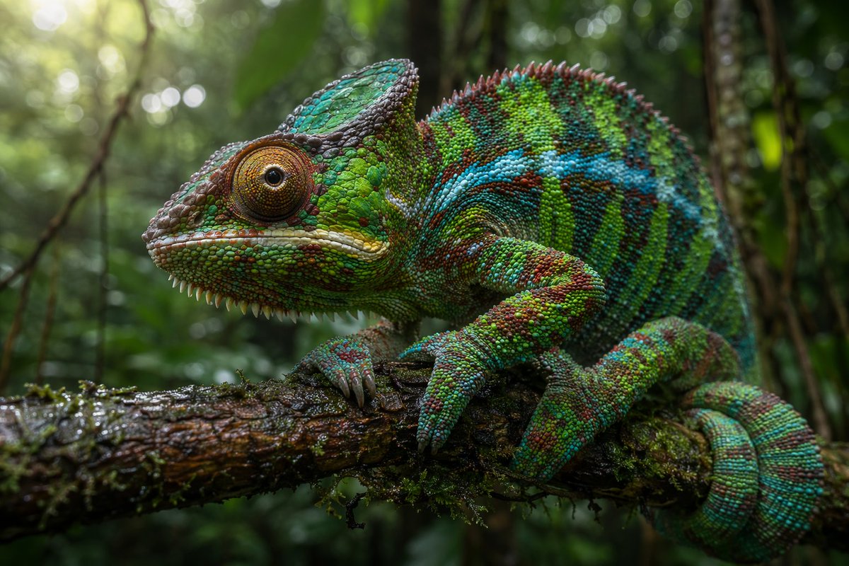 Macro Wildlife Photography のQwen Imageプロンプト例 バリエーション 3: Generates a highly detailed, close-up photograph of an animal in its natural habitat with a shallow depth of field.