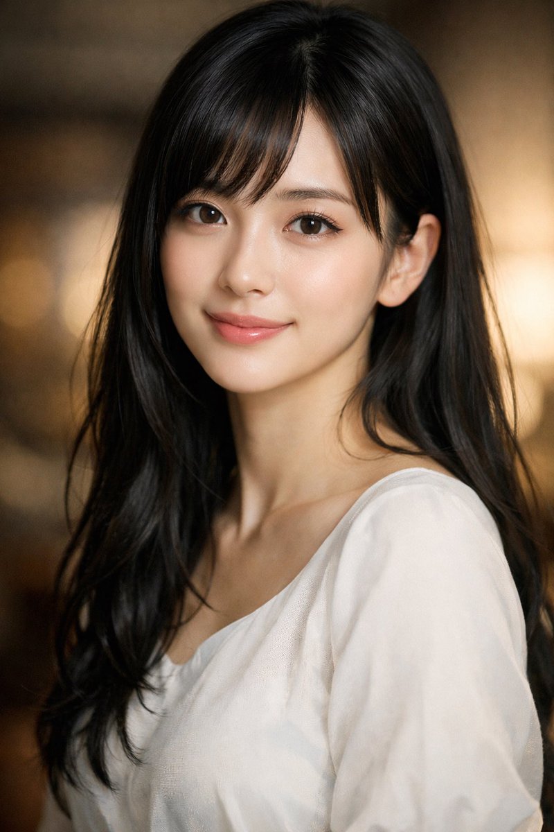 Photorealistic Portrait of a Young Woman Qwen Image 프롬프트 예시: Generates a highly detailed, photorealistic portrait of a young woman with customizable features, clothing, and...