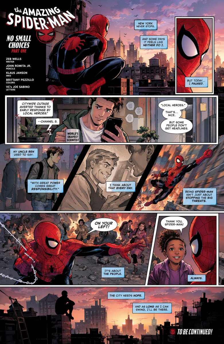 Full-Page Superhero Comic Layout 的 GPT Image 2 提示词示例图：Generates a highly detailed, multi-panel comic book page complete with title credits, dynamic superhero action scenes, and...