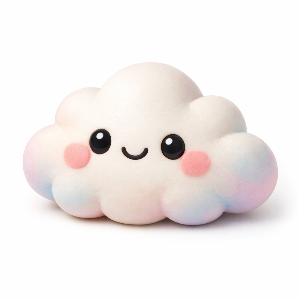 Kawaii 3D Character Icon Qwen Image prompt example: Generates a cute, 3D-rendered kawaii character with a soft matte texture on a white background, perfect for app icons or...
