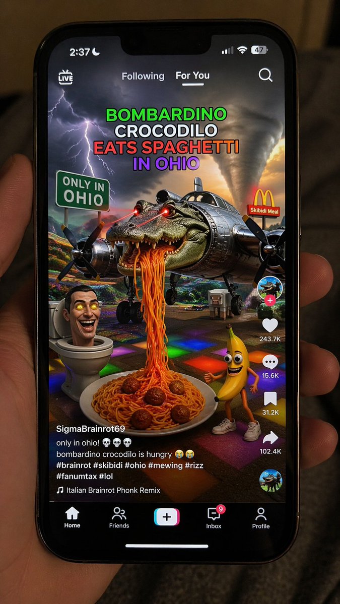 Smartphone Screen Mockup 的 GPT Image 2 提示词示例图:A simple prompt to generate an image of an iPhone displaying social media content with a specific aspect ratio.