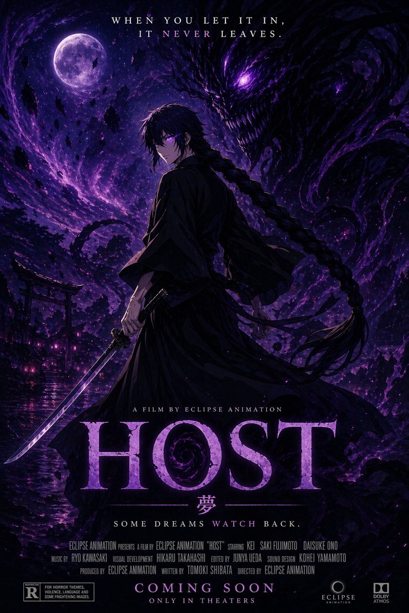 Horror Anime Movie Poster Qwen Image 프롬프트 예시: A prompt for generating a cinematic horror anime movie poster using a reference image.