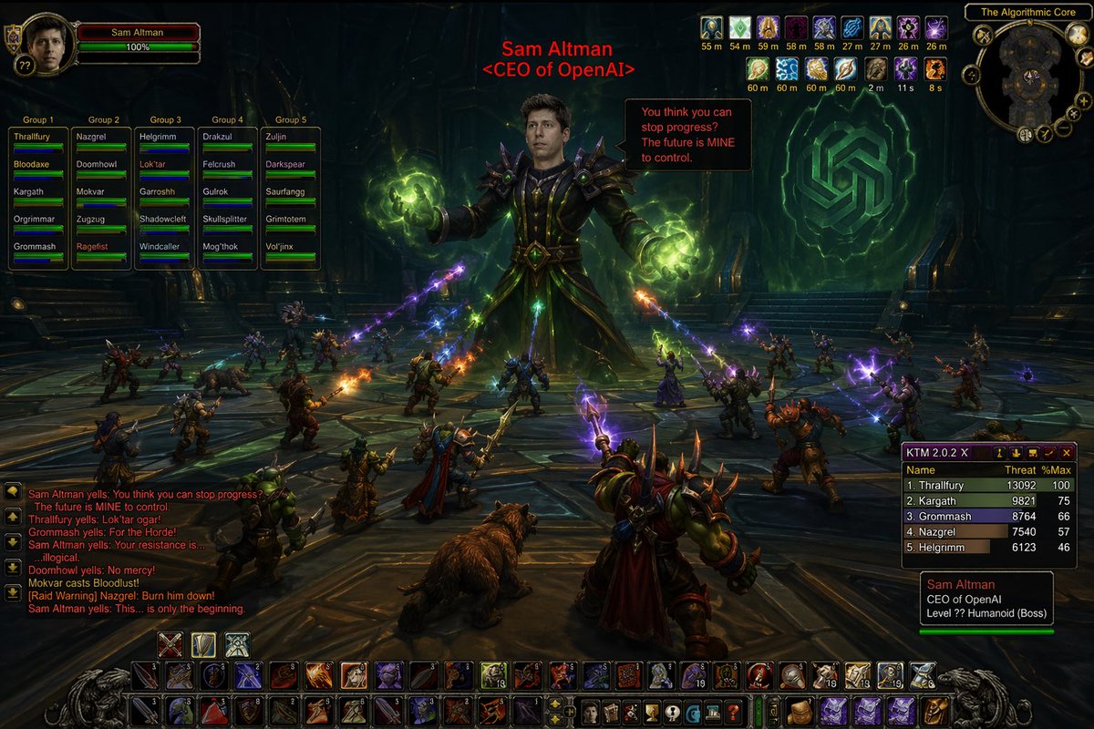 World of Warcraft Style Raid Qwen Image 프롬프트 예시: Generates a detailed scene of a massive horde raid in the classic 2004 World of Warcraft art style, featuring specific characters...