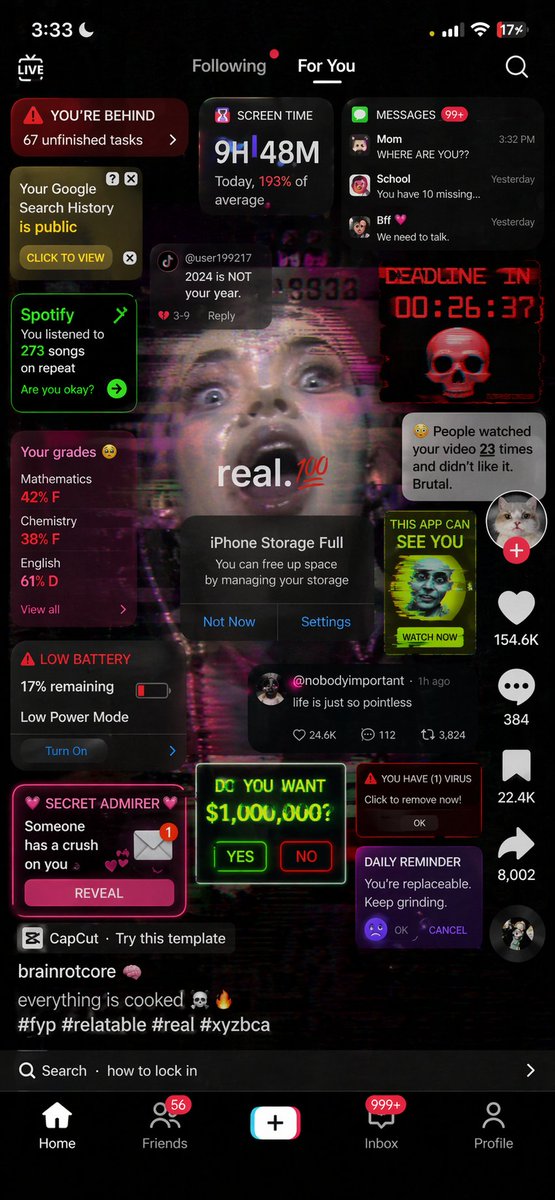Zoomer UI Design Concept Qwen Image 프롬프트 예시 변형 3: A conceptual prompt for creating a stylized user interface themed around specific emotional states or generational aesthetics.
