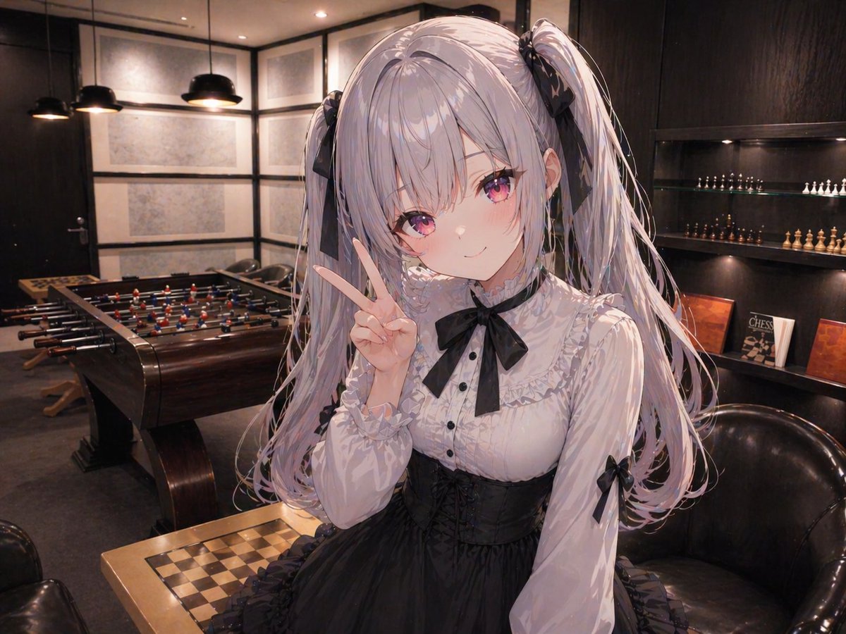 Add Anime Girl to Reference Lounge Qwen Image prompt example: This prompt places a large anime girl character into a supplied real interior background while preserving the...