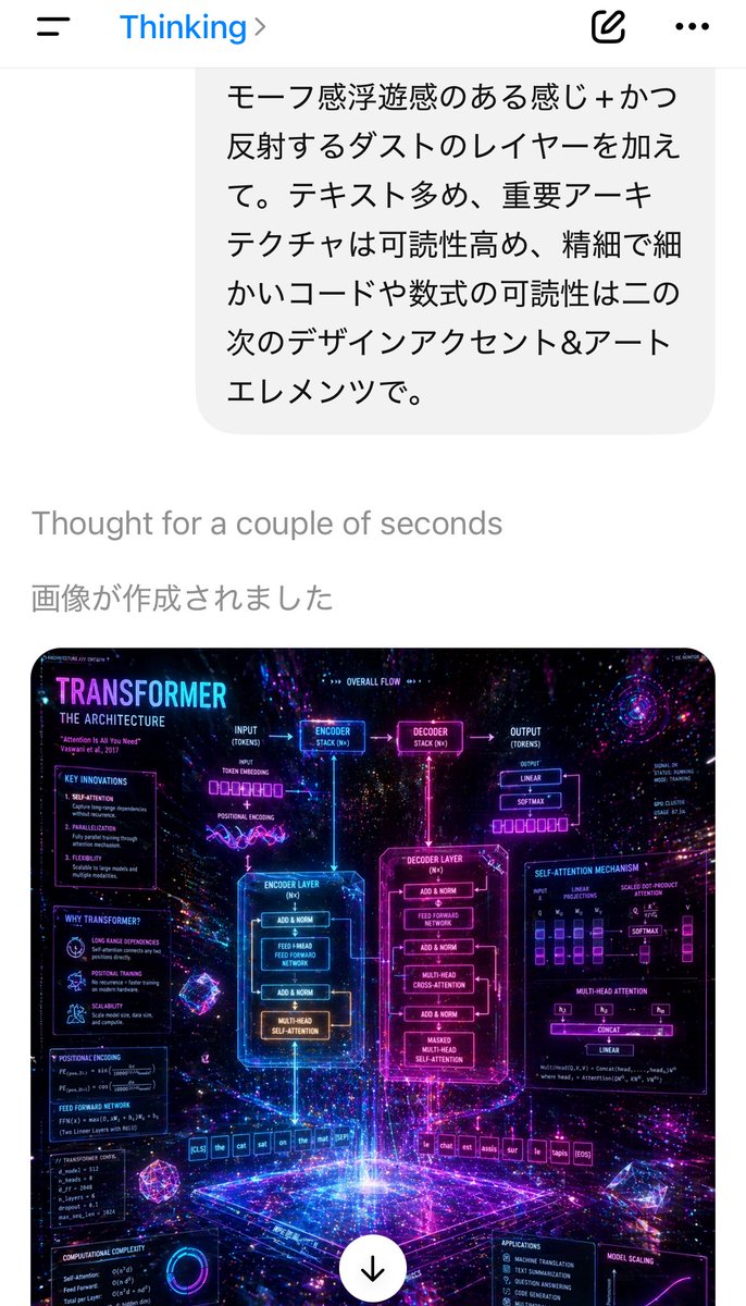 Mobile AI Chat Screenshot with Transformer Poster Qwen Image prompt example: Generates a realistic smartphone chat app screenshot showing a Japanese AI conversation and a neon...