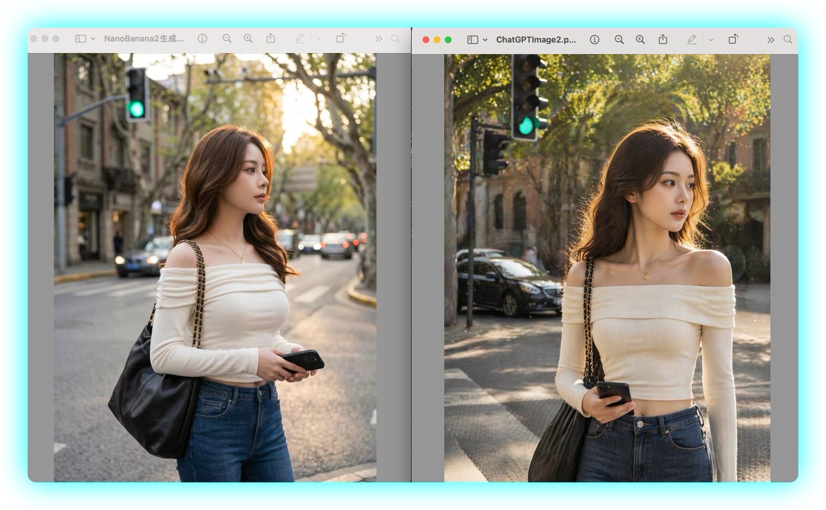Side-by-Side AI Portrait Comparison Qwen Image 프롬프트 예시: This prompt generates a polished comparison screenshot of two AI-image-model portrait results in desktop viewer windows,...