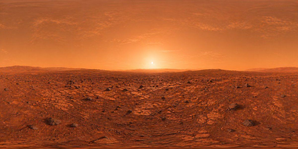 Mars Panorama Generator Qwen Image prompt example: A prompt for creating equirectangular panoramas of the Martian landscape, useful for 3D environments or cinematic videos.