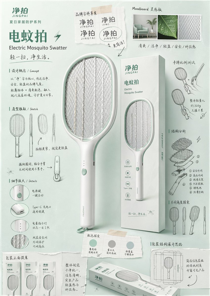 Packaging Design Proposal Board Prompt GPT Image 2 prompt example variation 4: A highly detailed prompt for creating professional hand-drawn style product packaging design...