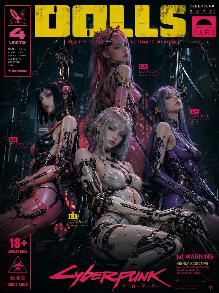 Cyberpunk 2077 Puppet Poster 的 GPT Image 2 提示词示例图:Generates a stylistic poster inspired by Cyberpunk 2077 featuring mechanical puppets and a high-tech aesthetic.