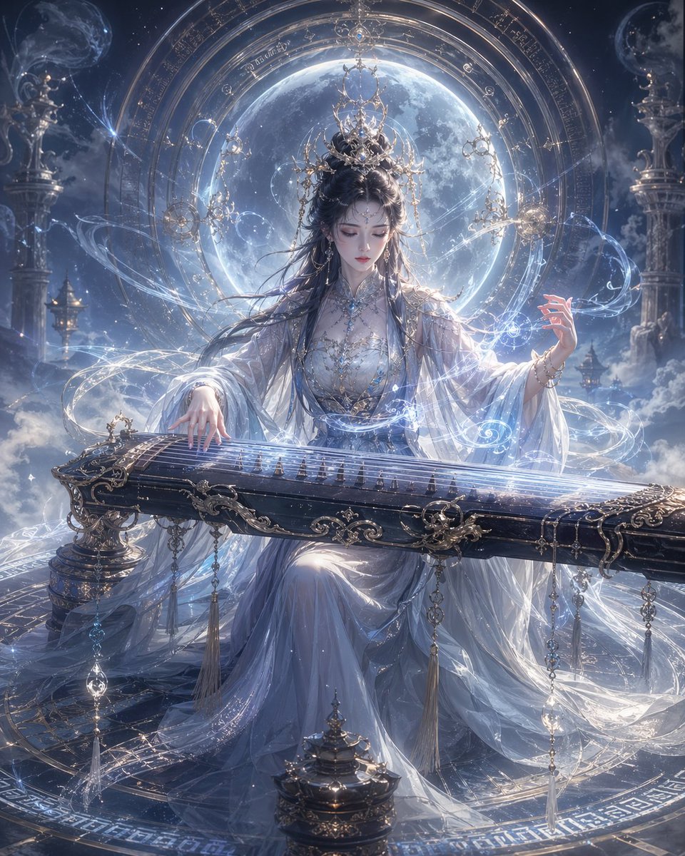Epic Eastern Fantasy Character Concept Qwen Image 프롬프트 예시 변형 2: A comprehensive prompt for generating high-end, cinematic Eastern fantasy character CG, featuring detailed...