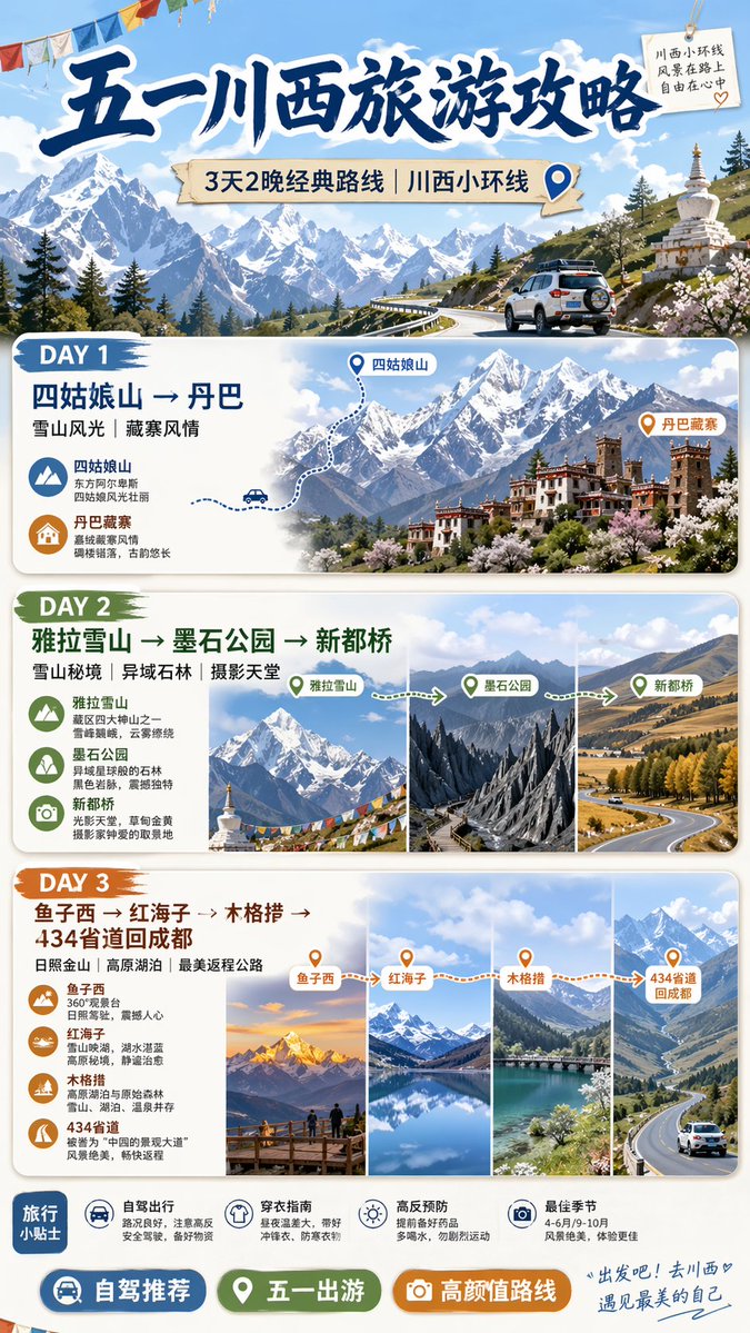 Natural Language Travel Guide Prompt のQwen Imageプロンプト例: Generates a high-quality travel itinerary infographic from simple natural language descriptions of a trip.