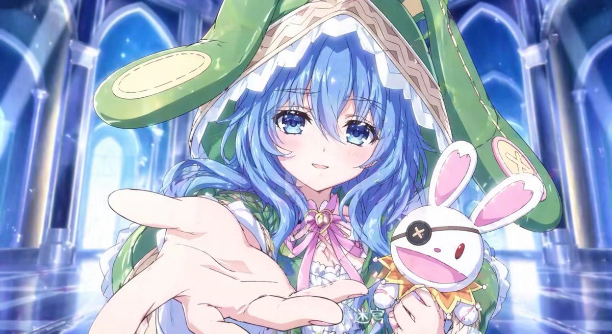 Blue-Haired Bunny Hood Anime Girl Qwen Image 프롬프트 예시: This prompt generates a polished anime-style fantasy character portrait with a bunny hood, plush rabbit, and glowing...