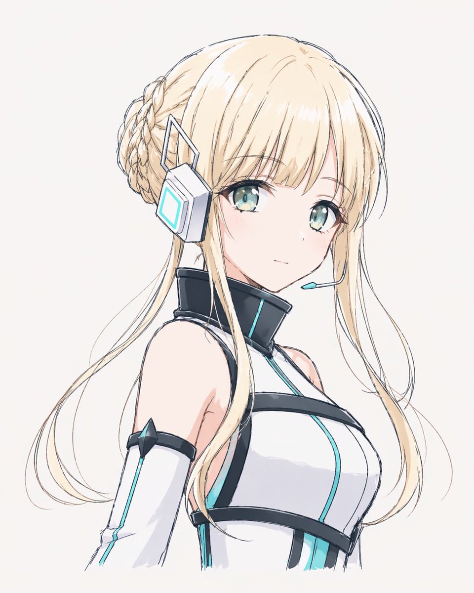 Minimal Futuristic Anime Girl Portrait Qwen Image prompt example: This prompt generates a clean single-character sci-fi anime portrait suitable for concept art, profile...