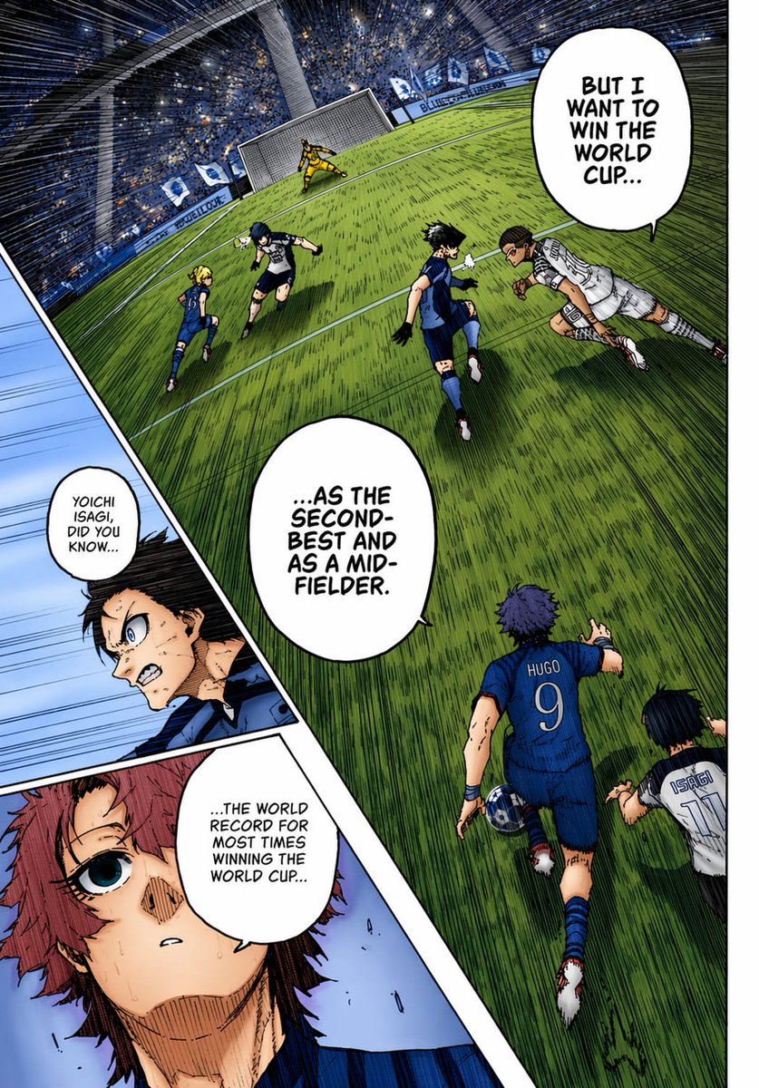 Colorized Soccer Manga Page Qwen Image 프롬프트 예시: This generates a dramatic full-color sports manga page with a tilted stadium soccer scene, inset close-up panels, and bold...
