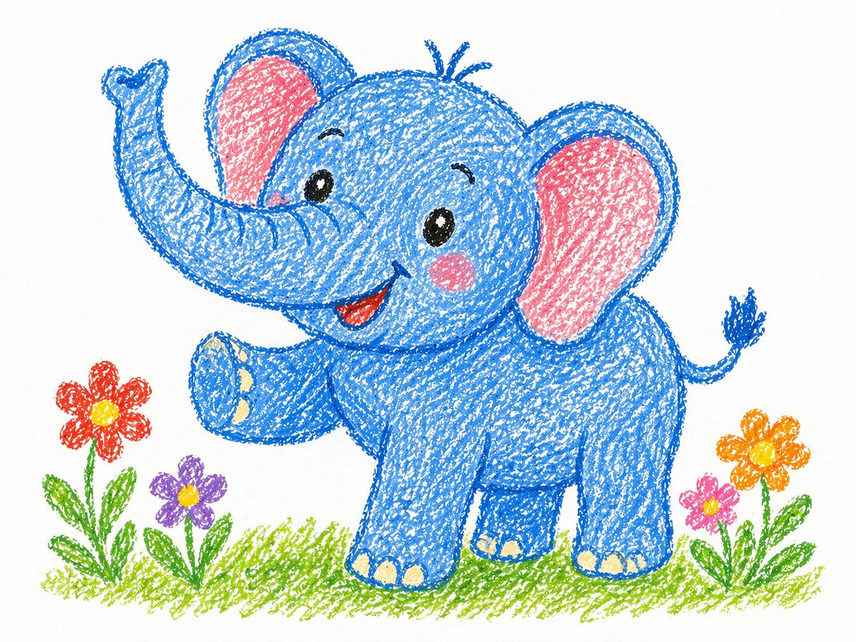 Crayon Style Drawing Prompt GPT Image 2 prompt example variation 2: A prompt for generating nostalgic crayon-style illustrations with soft textures and playful, hand-drawn...