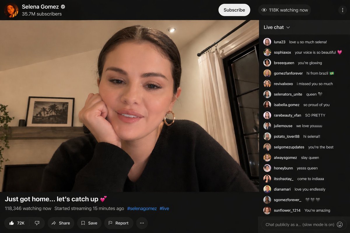 Celebrity Livestream Concept GPT Image 2 prompt example: A simple instruction to generate a surprise video platform livestream scene for a specific celebrity.