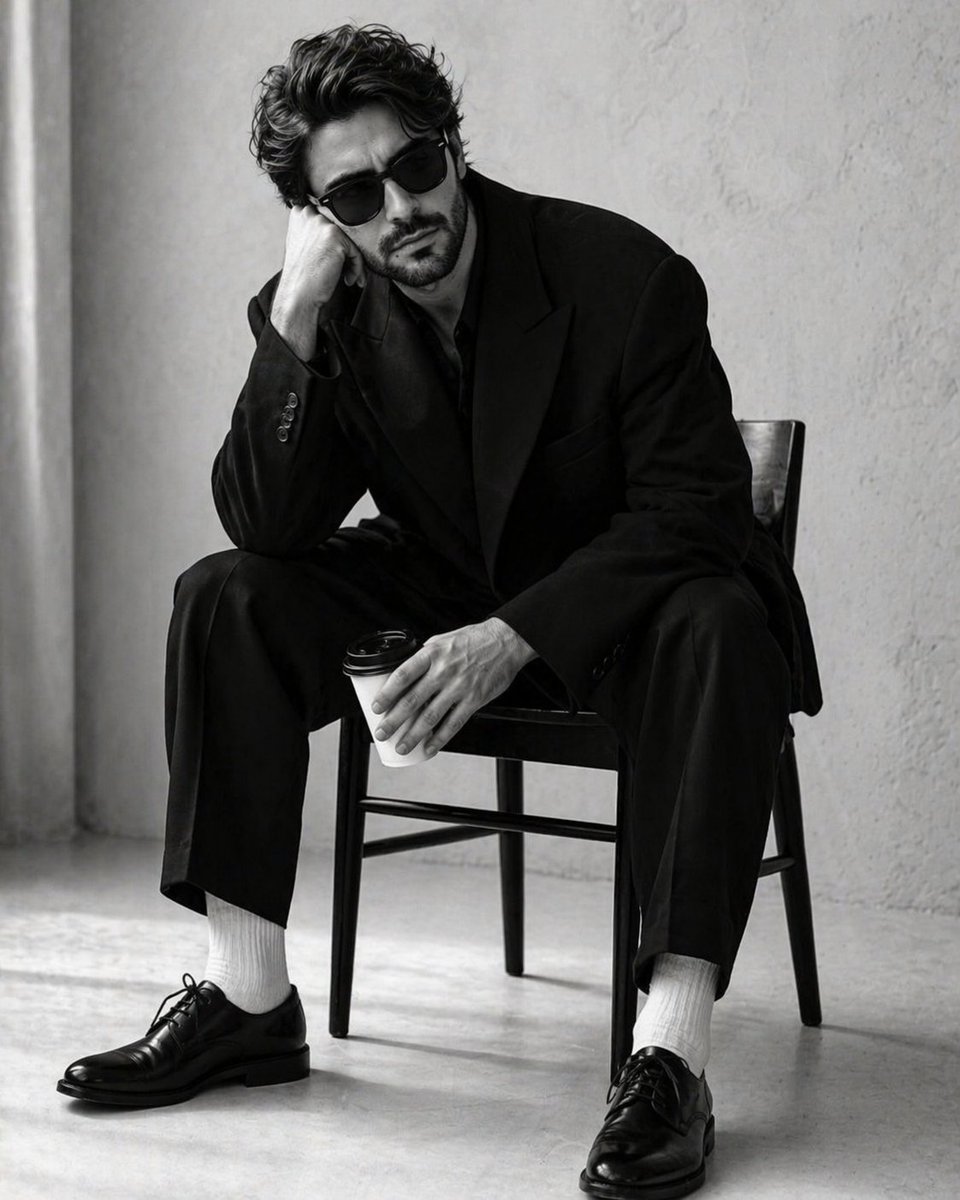 High-Contrast Monochrome Studio Portrait GPT Image 2 prompt example: A highly detailed prompt for generating a professional, minimalist black-and-white fashion portrait based on...