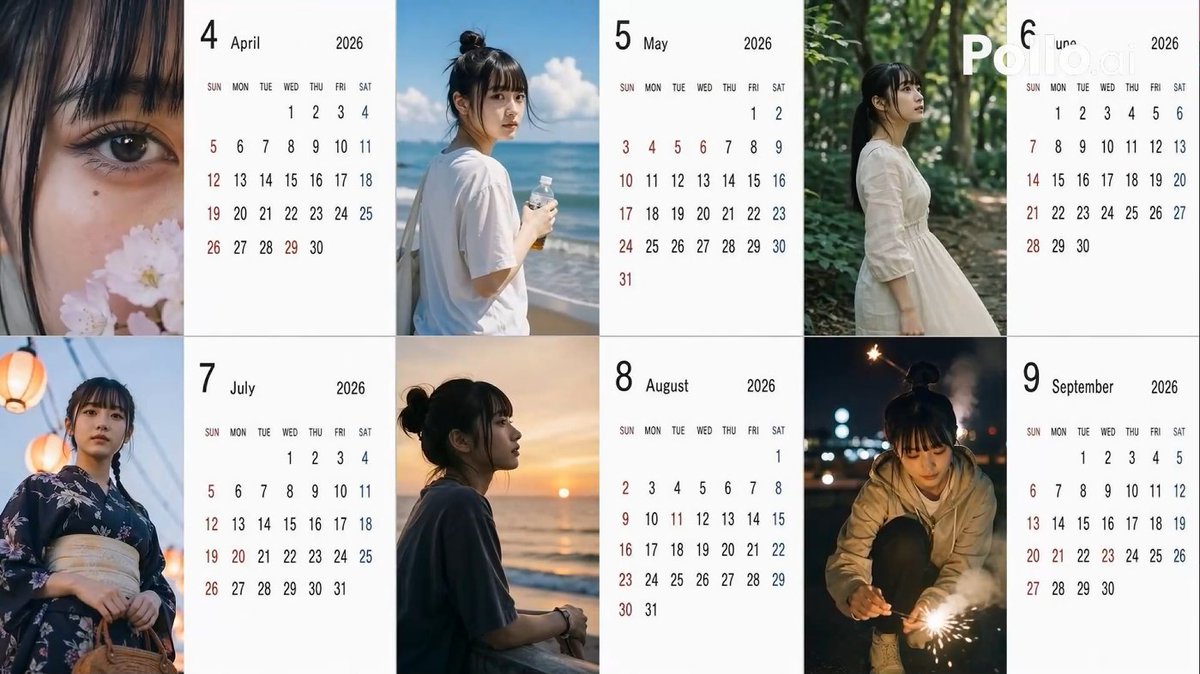 Candid 2026 Japanese Calendar Prompt GPT Image 2 prompt example: A highly structured prompt for generating a 6-month Japanese calendar for 2026, using random variables for...