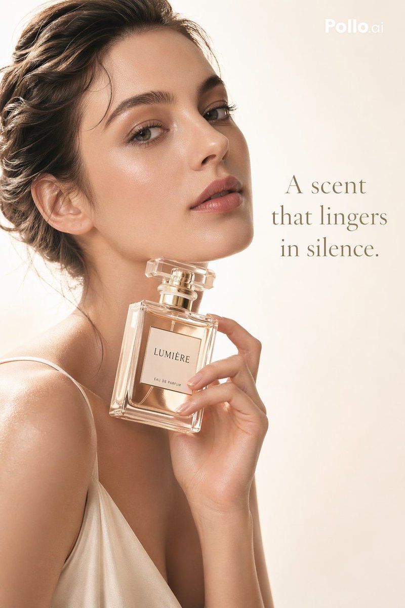 Luxury Perfume Editorial Ad 的 Qwen Image 提示词示例图:A refined vertical beauty campaign image for perfume branding, ideal for premium fragrance ads, social media promotions, and...