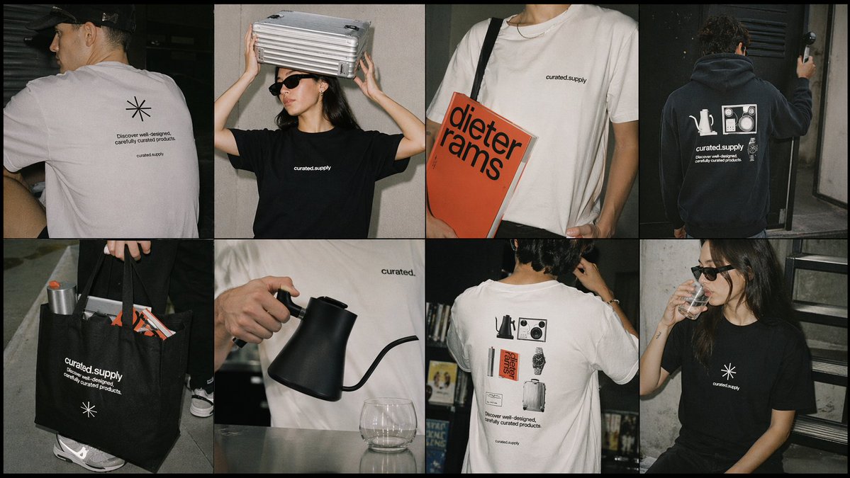 Streetwear Merch Lookbook Grid Qwen Image prompt example: A gritty 8-panel editorial collage showcasing minimalist branded apparel and accessories, ideal for recreating a fashion...