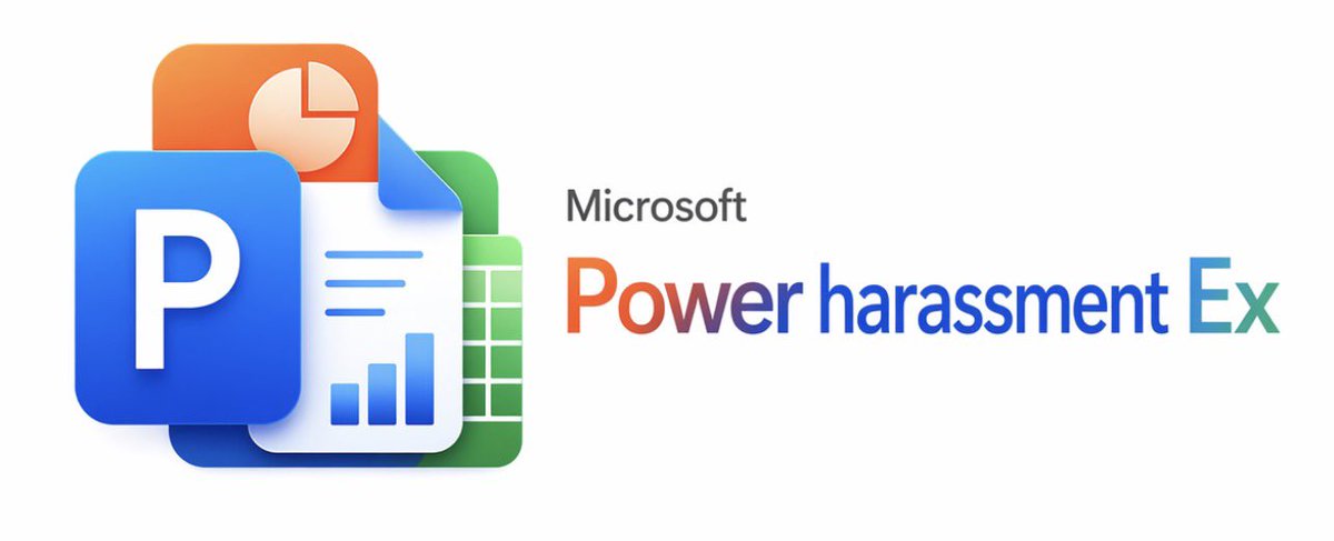 Microsoft Office Parody Banner のQwen Imageプロンプト例: A polished faux Microsoft-style product banner featuring layered Office-like icons and a satirical software title, suitable for...