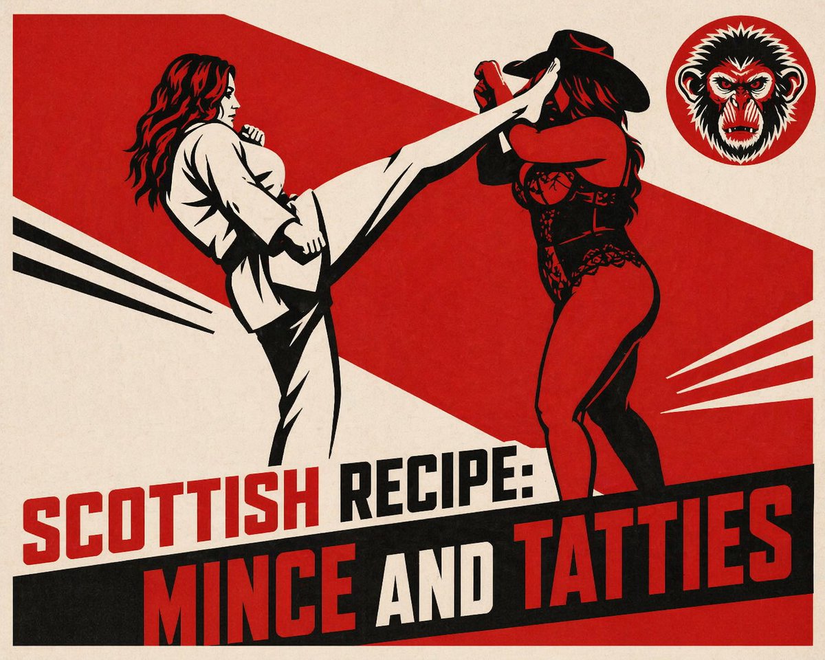 Vintage Red Propaganda Fight Poster Qwen Image prompt example: This prompt generates a stylized retro poster with two women in a dramatic fight pose and bold diagonal typography,...