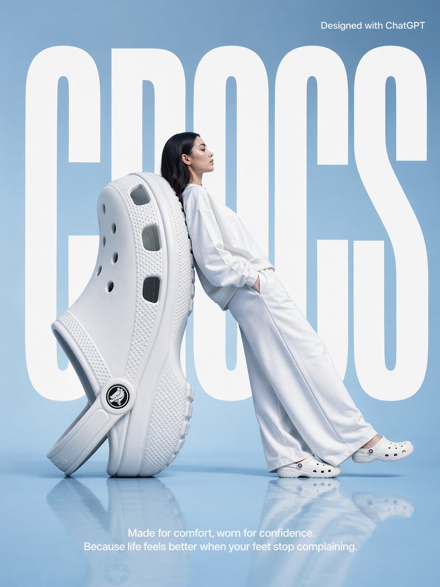 Surrealist Fashion Brand Poster GPT Image 2 prompt example: A high-fashion surrealist advertising prompt featuring a giant product prop and a model in a minimalist studio setting.