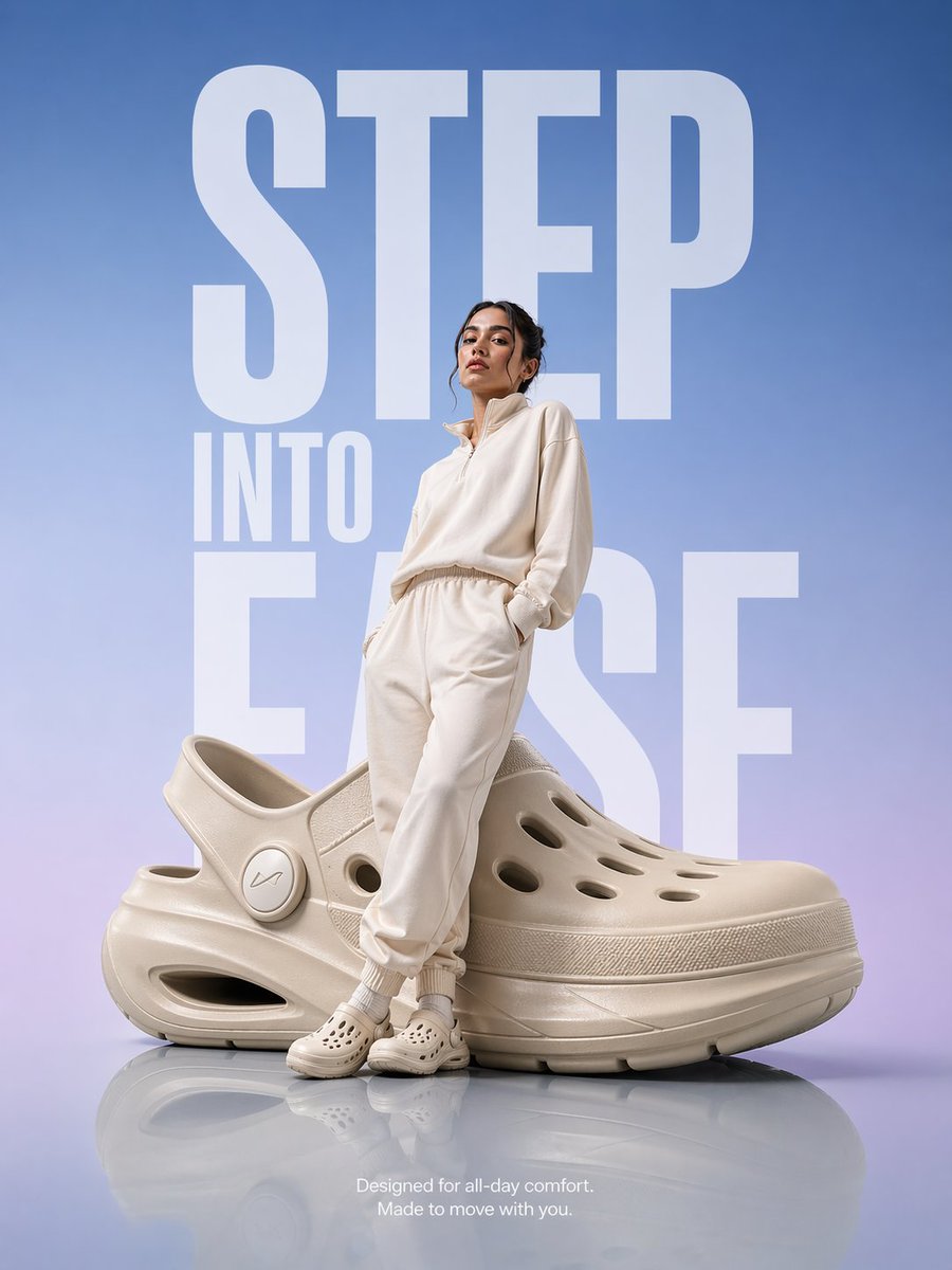 Futuristic Footwear Advertisement GPT Image 2 prompt example: A detailed product advertisement prompt for fashion footwear with high-end studio lighting and bold typography...