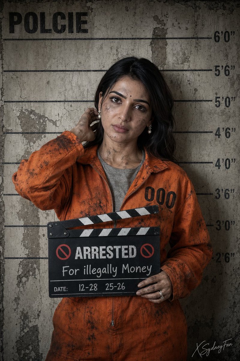 Gritty Prison Mugshot Portrait Qwen Image 프롬프트 예시 변형 4: A detailed JSON-based prompt for a realistic, cinematic mugshot of a prisoner in an orange jumpsuit.